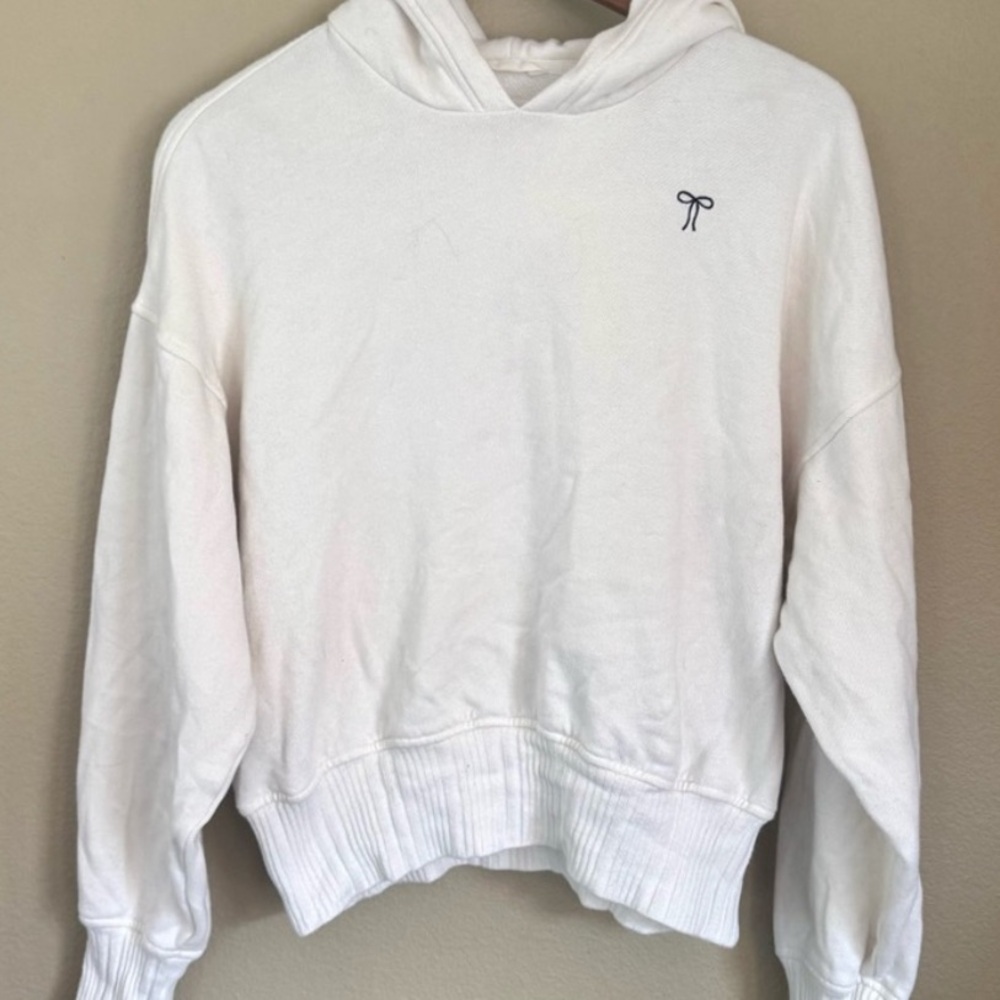 Aerie Bow Off-White Hoodie women’s size large not oversized. - Picture 4 of 12